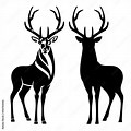 Black and White Stag Outline