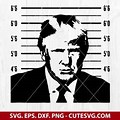 Black and White Trump Mugshot Outline Decals