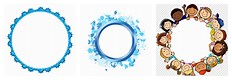 Blue Circle Kids Frame PNG