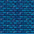 Blue Brick Wall Background Cartoon