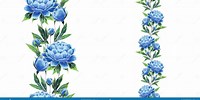 Blue Peony Border Clip Art