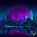 Blue Purple City Bing Wallpaper