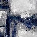 Blue and Gray Abstract Art Mixed