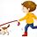 Boy Walking Dog Clip Art