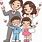 Cute Cartoon Family of 4