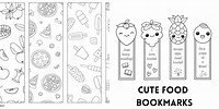 Cute Food Bookmarks to Color