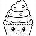 Cute Kawaii Cupcake Coloring Pages