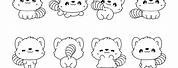 Cute Kawaii Red Panda Coloring Pages