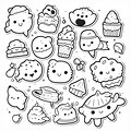 Cute Kawaii Stickers Outline