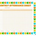 Cute School Monthly Attendance Template