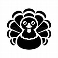 Cute Turkey SVG Black and White