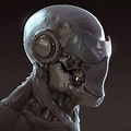 Cyborg Futuristic Face Drawing