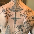 Cyber Sigilism Man Back Tattoo