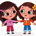 Cartoon Cute People Holding