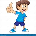 Cartoon Boy Giving Thumbs Up