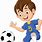 Cartoon Boy with Football