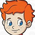 Cartoon Boy with Red Hair Old School