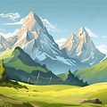 Cartoon Background Mountain and Trees