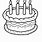 Cartoon Birthday Cake Coloring Page