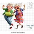 Cartoon Old Lady Dancing Clip Art