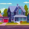 Cartoon Suburban House Clip Art