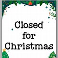 Christmas Closed Sign Template