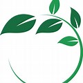 Circle Leaf Logo Design PNG