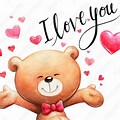 Clip Art I Love You Teddy Bear