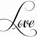 Clip Art with the Word Love in Cursive