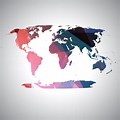 Colorful World Map Outline Template