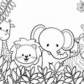 Coloring Pages of Jungle Animals for Kids