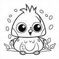 Coloring Picure Cute Bird