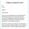 College Acceptance Letter Sample PDF