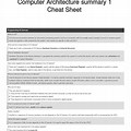 Computer System Architecture Cheat Sheet