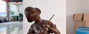 Copper Sculpture Boy Fishing