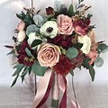 Dusty Rose and Burgundy Wedding Flowers