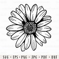 Daisy Decal Image Black White