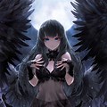 Dark Anime Girl with Angel Wings