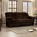 Dark Brown Fabric Sofa Living Room