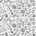 Doodle Outline Seamless Pattern Background