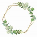 Eucalyptus Wreath with Golden Frame Clip Art