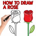 Easy Pencil Drawing for Kids Rose