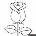 Easy Rose Coloring Pages