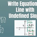 Equation of Line with Undefined Slope