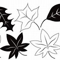 Fall Leaves Clip Art Black White