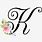 Fancy Script Letter K