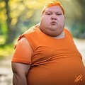 Fat Guy Orange Hair Cartoon