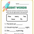 Fill First Grade Sight Words Worksheets