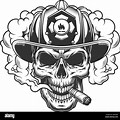 Firefighter with Moustache Clip Art Black and White