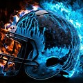 Flame Football Helmet Decals